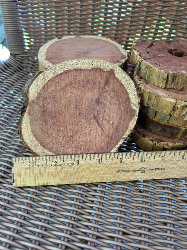 Red Cedar Wood Round Slices